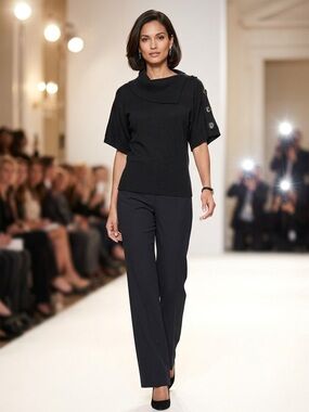 Black dress top with buttons